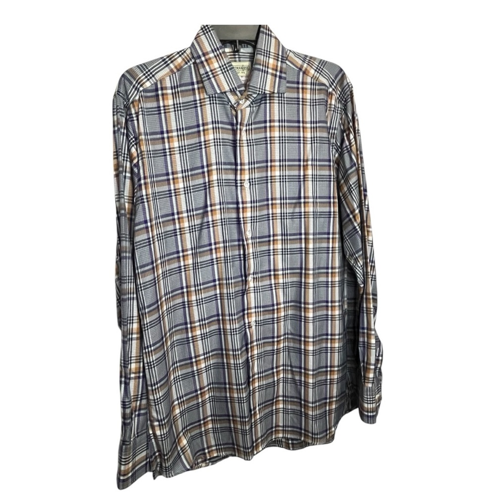 Gitman Bros Men's Plaid Shirt - purple and orange